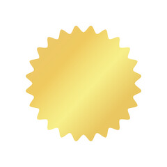 Round shaped golden starburst price tag, stamp, sale, labels and badges sticker. Vector. 