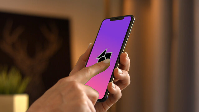 Mobile 5 Scroll Single &ndash; High Detail Smartphone Screen Presentation, Touch Swipe Scroll Tap Animation, Vertical App UI UX Interface Showcase Template
