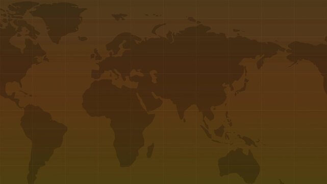 rolling news map, world global map scrolling across the screen, motion backdrop for 24 hour television network news channel production.  Earth science technology 4K