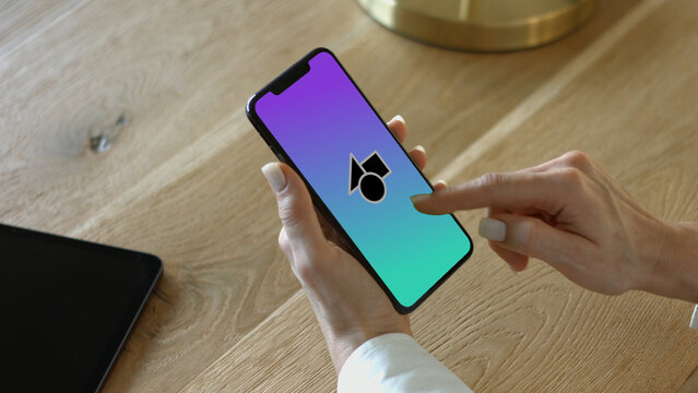 Mobile 16 Scroll Double &ndash; High Detail Smartphone Screen Presentation, Touch Swipe Scroll Tap Animation, Vertical App UI UX Interface Showcase Template