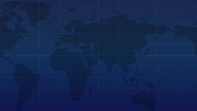 rolling news map, world global map scrolling across the screen, motion backdrop for 24 hour television network news channel production.  Earth science technology 4K