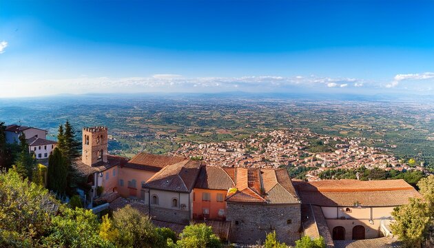 view from the scenic lookout spianata castelletto of buildings below