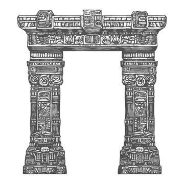 Ornate Stone Gateway with Intricate Carvings