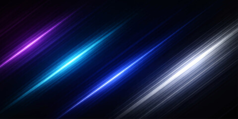A digital art design featuring abstract blue light waves and energy motion lines glowing against a dark black texture backdrop with a flash of star-like laser rays for a modern wallpaper loop