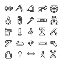 Obraz premium Set of 28 Line Icons for Various Objects