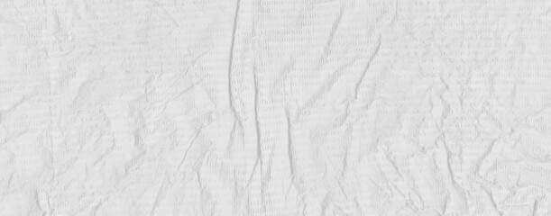 Crumpled white paper texture background vector. Realistic old crinkle overlay with crease, rip effect for cardboard, rice paper, notepad designs. Grey teture with strip line pattern