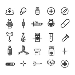 Fototapeta premium Set of Medical and Healthcare Line Icons