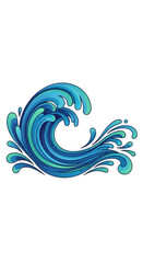 Fototapeta premium Vibrant blue ocean wave crashing with dynamic movement and energy