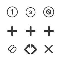 Fototapeta premium Set of Nine Simple Black and White Icons