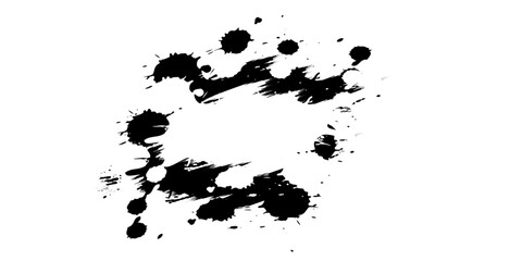 black ink brush drop splatter splash artistic