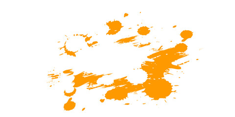 orange watercolor painting splash splatter grunge graphic element