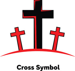 Vector cross symbol isolated on transparent background
