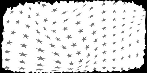 Abstract halftone wave dotted background. Monochrome futuristic grunge pattern, stars.  Vector modern optical pop art texture for posters, site, postcard, cover, labels, vintage sticker mock-up layout