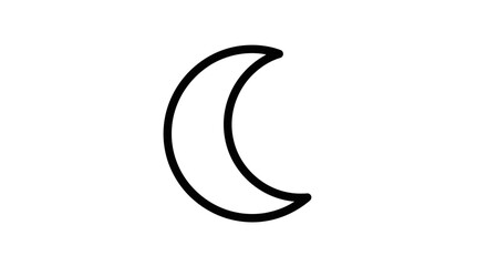 Obraz premium Simple Crescent Moon Icon Outline Graphic