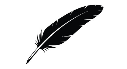 Black feather icon simple design element © SyedZahedul