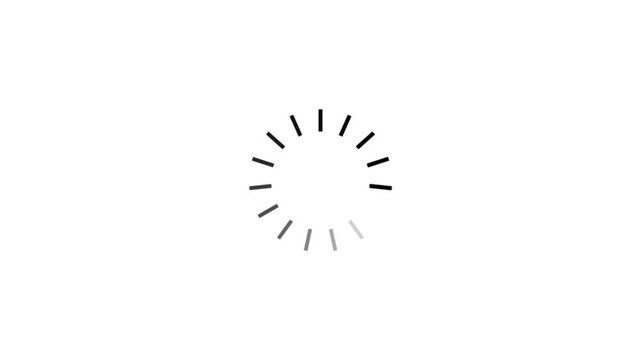 Animated spinning waiting icon on white background. Loading circle animation. Seamless Loop and animated circle loading gif video icon.