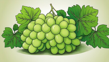green grape on white