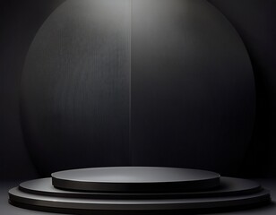 minimal black color studio room background product display montage of your products