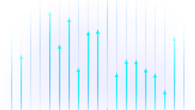 blue glowing Light neon laser line abstract motion digital data arrow growing up particles flying upward background