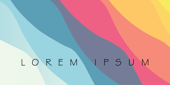 Vibrant colorful abstract background with wavy shapes and lorem ipsum text on a multicolored design