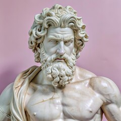 Obraz premium Laocoon Marble Statue Adorned With Gothic Makeup Features Dramatic Expression and Intricate Details
