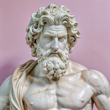 Laocoon Marble Statue Adorned With Gothic Makeup Features Dramatic Expression and Intricate Details