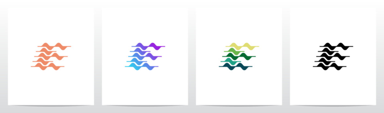 Curves Graph Chart Lines Wavy Abstract Shape Letter Initial Logo Design E