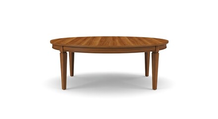 Fototapeta premium Modern Wooden Round Dining Table Isolated on Clean Background 