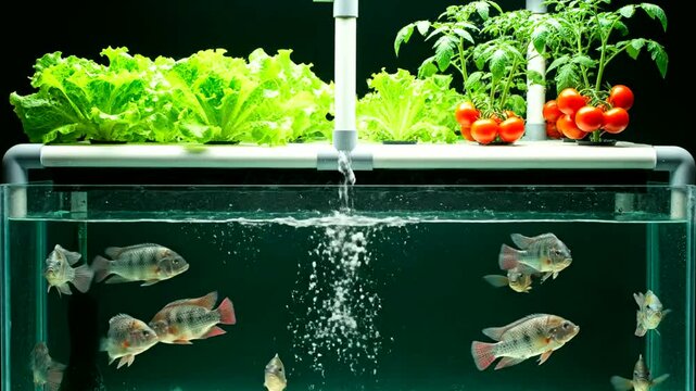 Aquaponics combines fish and plants innovatively indoors or Integrated aquaponics cultivate tilapia with vegetables sustainably indoors