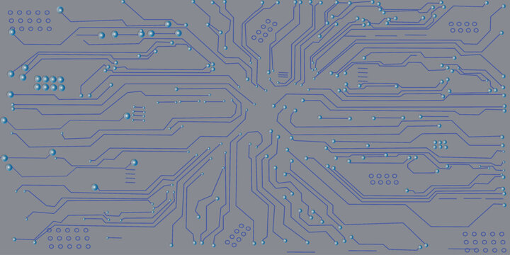 Abstract circuit board on technology dark blue background.  digital tech bg. Electronics and computer technology concept.  Futuristic blue circuit board background. Minimal vectori llustration
