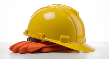 Labor day safety essentials hard hat and work gloves for workers