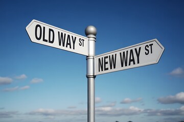 Fototapeta premium Street signs for old way st and new way st