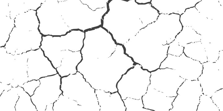 Abstract gray cracked texture on white background, minimalist distressed stone wall pattern, grunge vector overlay