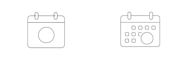 Calendar icons showing different layouts and designs for scheduling and time management