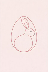 Fototapeta premium Minimalist Easter Bunny Line Art