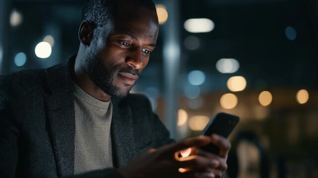 Medium shot of a business professional customizing caller ID settings on a sleek mobile device for personalized caller identification