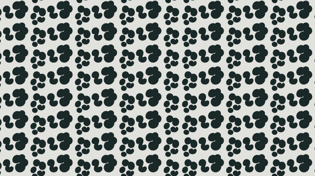 Modern black animal paw print pattern on white background