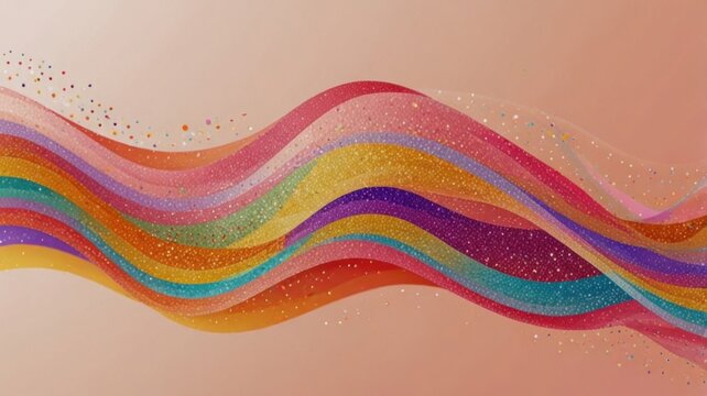 Modern Metallic Rainbow Ripple Background With Bright Airy Space