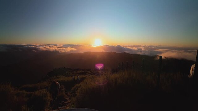 Golden hour mountain peaks at Pico do Arieiro, Madeira, cinematic sunrise, Apple Log 2, 4K
