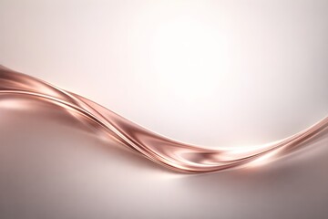 Rose Gold Liquid Metal Ribbon Background with Luxury Minimal Aesthetic