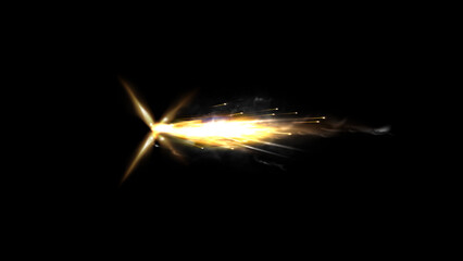Gun flash. Realistic muzzle flash and shotgun fire and smoke © RIHAN