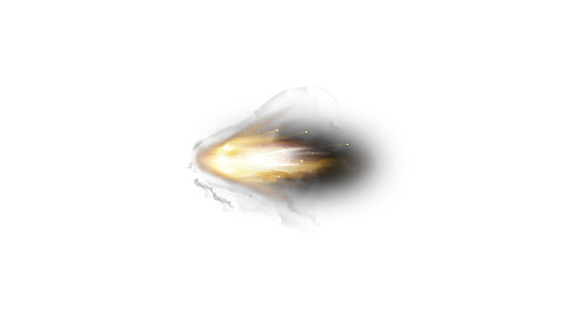 Gun flash. Realistic muzzle flash and shotgun fire and smoke