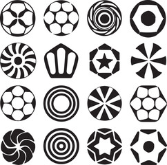 Obraz premium Football ball vector icon set. Soccer balls icons. soccer ball icons, football or soccer ball icon set in different styles, football simple black style, Vector illustration eps 10.
