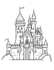 Obraz premium nature coloring pages, landscape coloring pages, printable coloring pages, adult coloring pages, kids coloring pages, forest coloring page, mountain coloring page