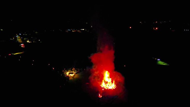 Ancient tradition of epiphany fires in Friuli. Pignarul and fireworks