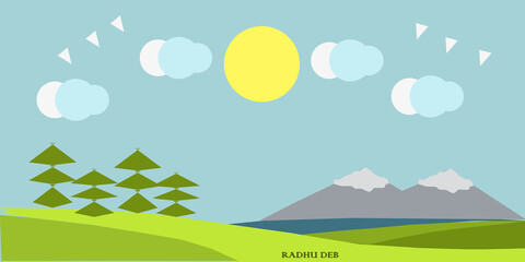 Obraz premium landscape with mountains and trees