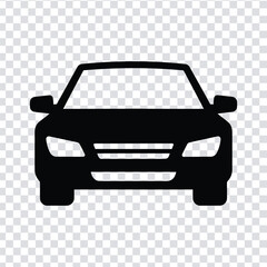 Obraz premium Black silhouette of a car on a transparent background