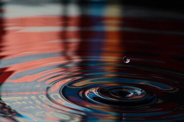 Water droplet making an impact