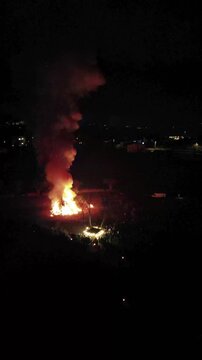 Ancient tradition of epiphany fires in Friuli. Pignarul and fireworks