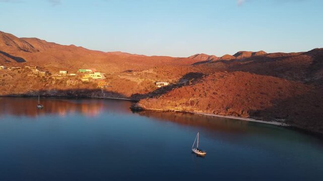 Baja Mexico coastline sailboat sunrise 